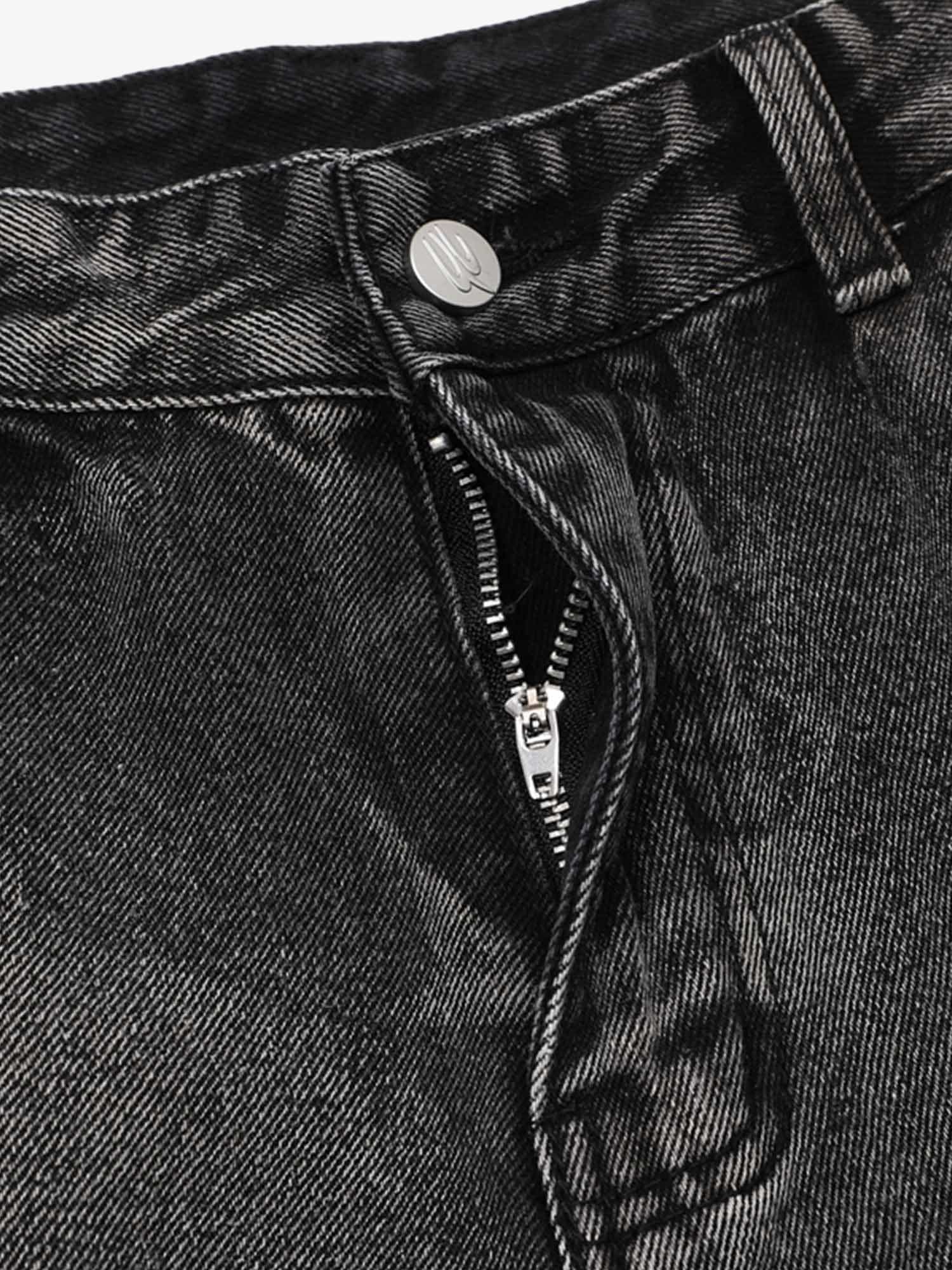 Thesupermade Raw Edge Patch Straight Jeans 