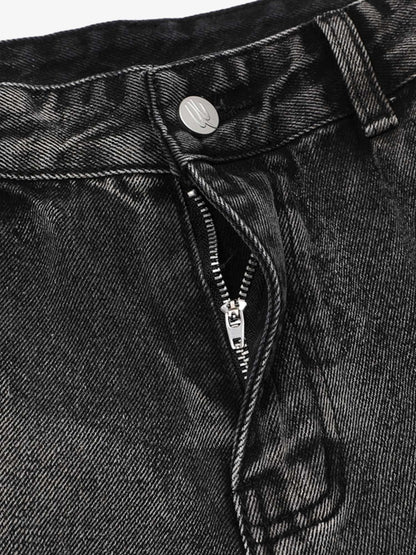 Thesupermade Raw Edge Patch Straight Jeans 