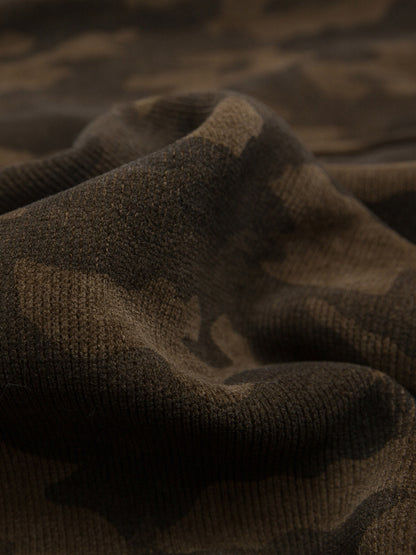 Camouflage Spliced Fur Hooded Fleece Jacket - 2262 