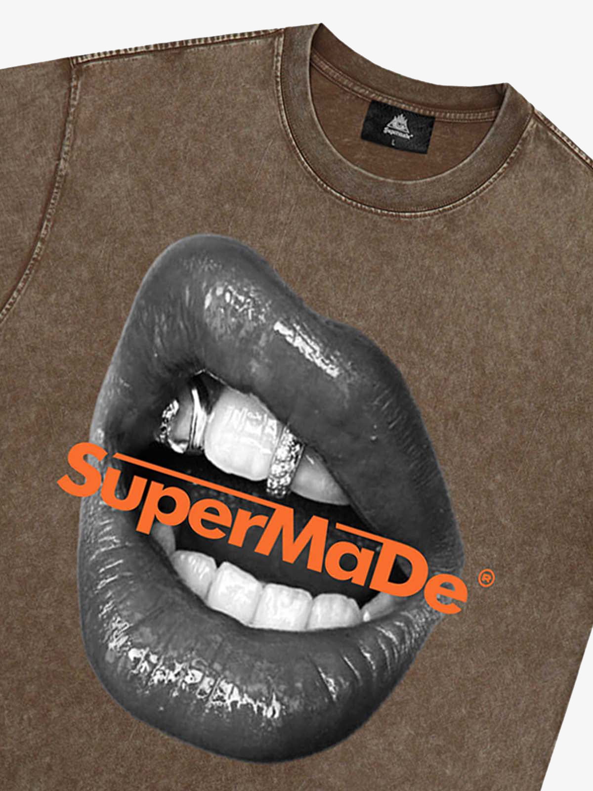 Lips Print Short Sleeve T-shirt - 2411 