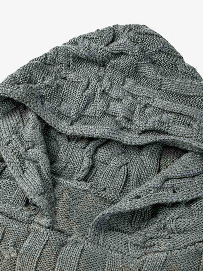 Asymmetric Irregular Knitted Sweater Hoodie 