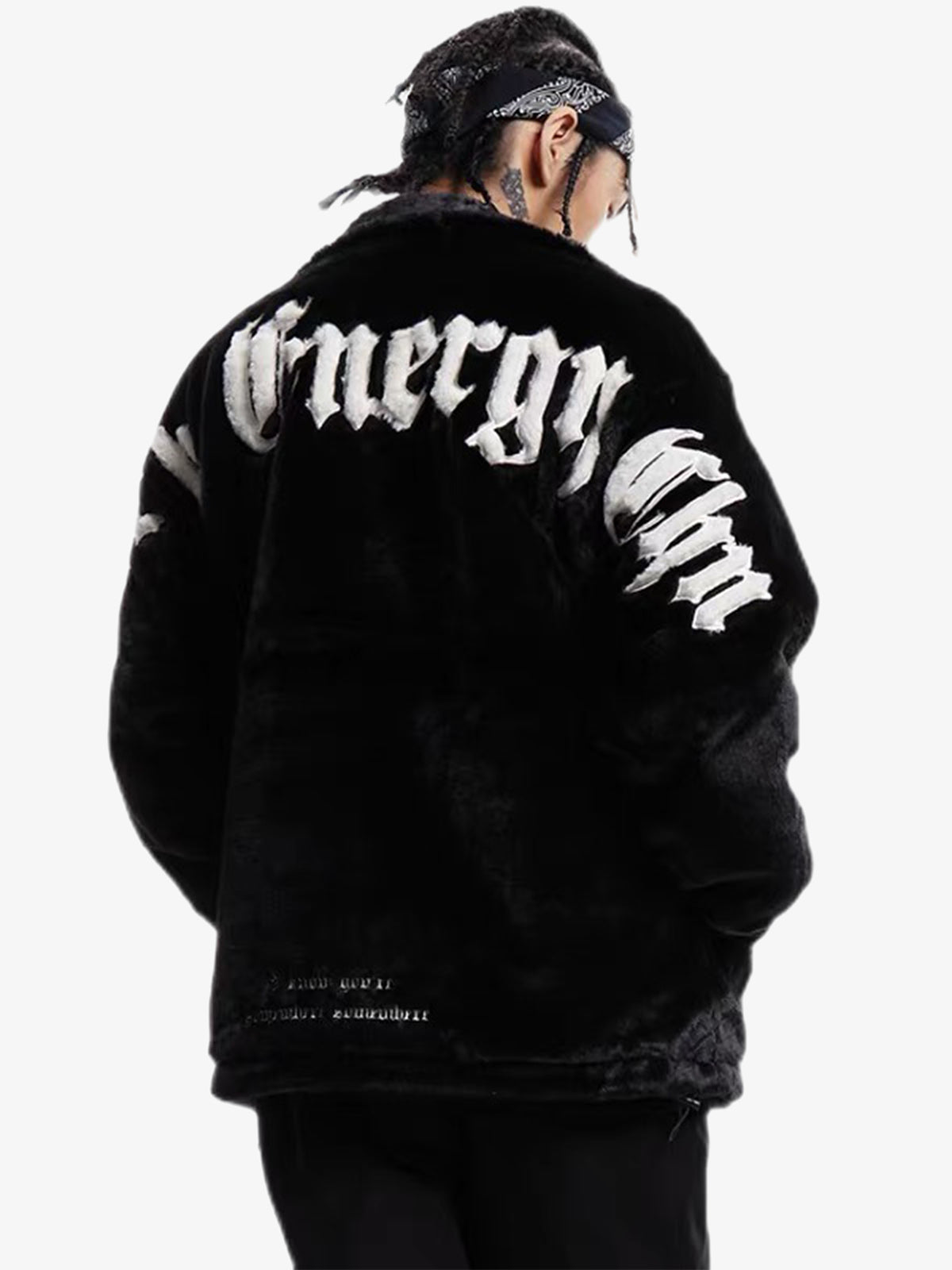 Thesupermade Street Letter Embroidered Fleece Jacket - 1838 