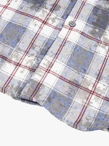 Retro Cleanfit Patch Embroidered Plaid Shirt 