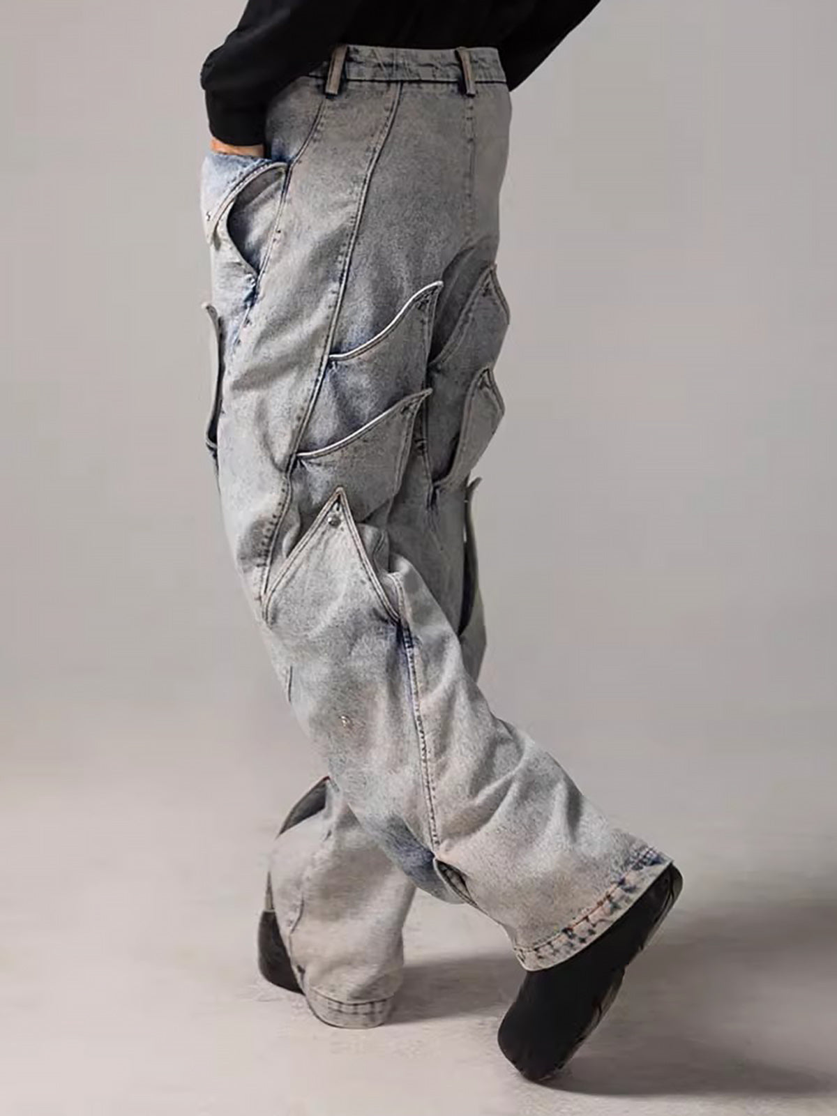 Thesupermade High Street Deconstructed Washed Jeans 