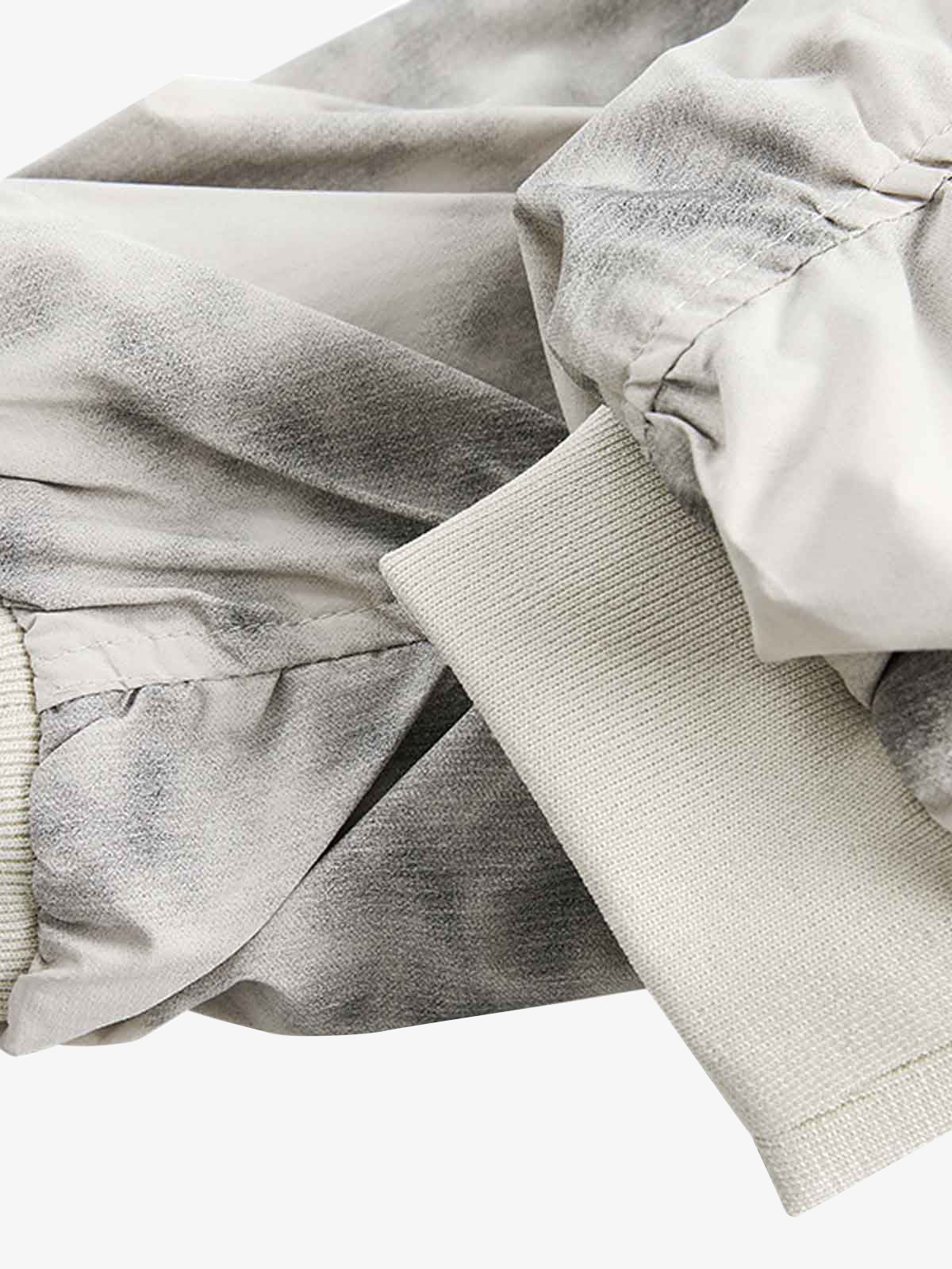 Patchwork Faux Two-Piece Gradient Hooded Bomber Jacket 