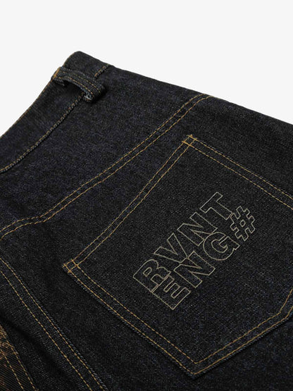 Washed Cheetah Print Patchwork Denim Jorts 