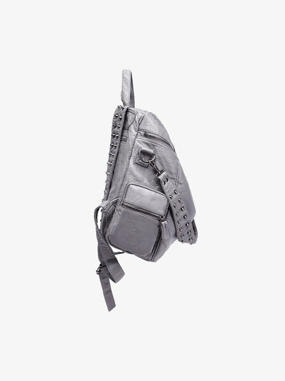Studded Metallic Backpack - 2527 