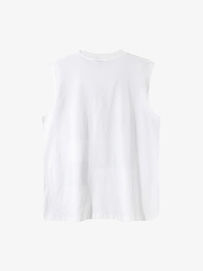 Graphic Rock Singer Print Metal Tag Vest 
