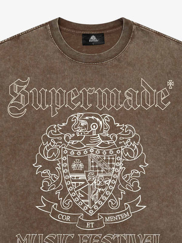 Original Gothic Letter Family Shield Badge Print T-Shirt 