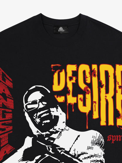 Retro Letter Protrait Graphic Print T-Shirt 