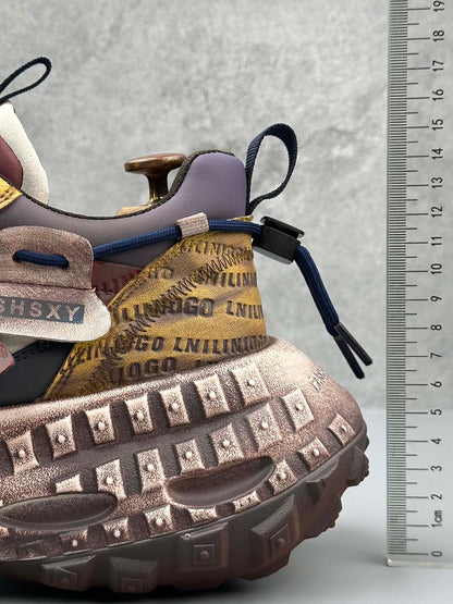 Stitching Letter Tire Sole Platform Sneakers - 2335 