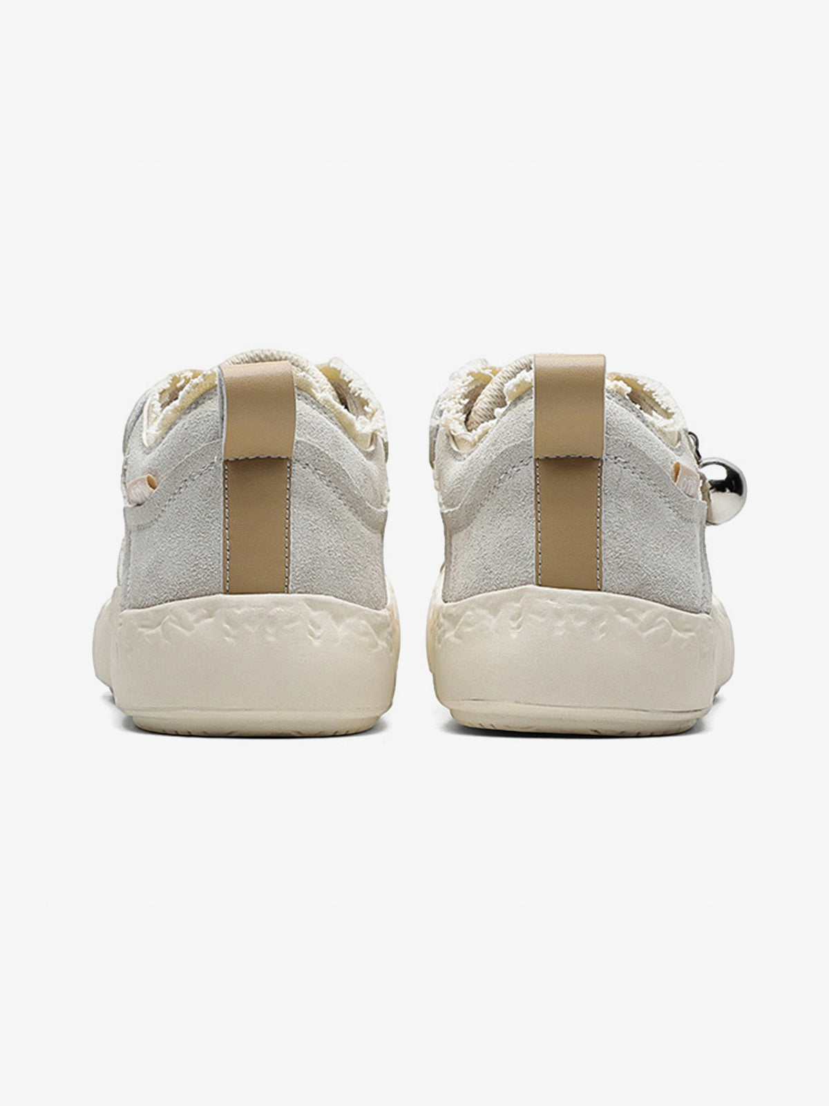 Fun Big Toe Leather Spliced Sneakers 