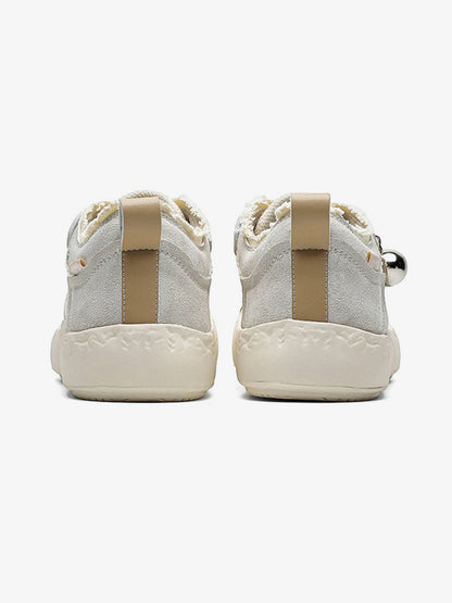 Fun Big Toe Leather Spliced Sneakers 