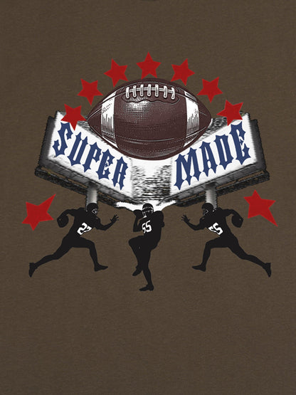 Super Bowl Football Print T-Shirt 