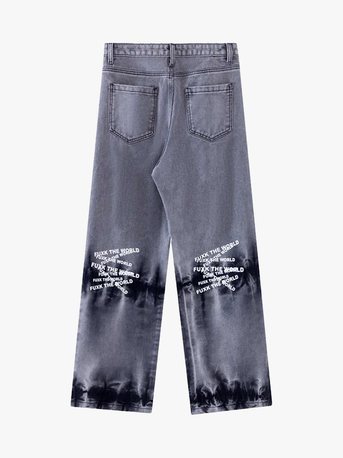 Niche Design Letter Embroidered Tie-dye Gradient Jeans 