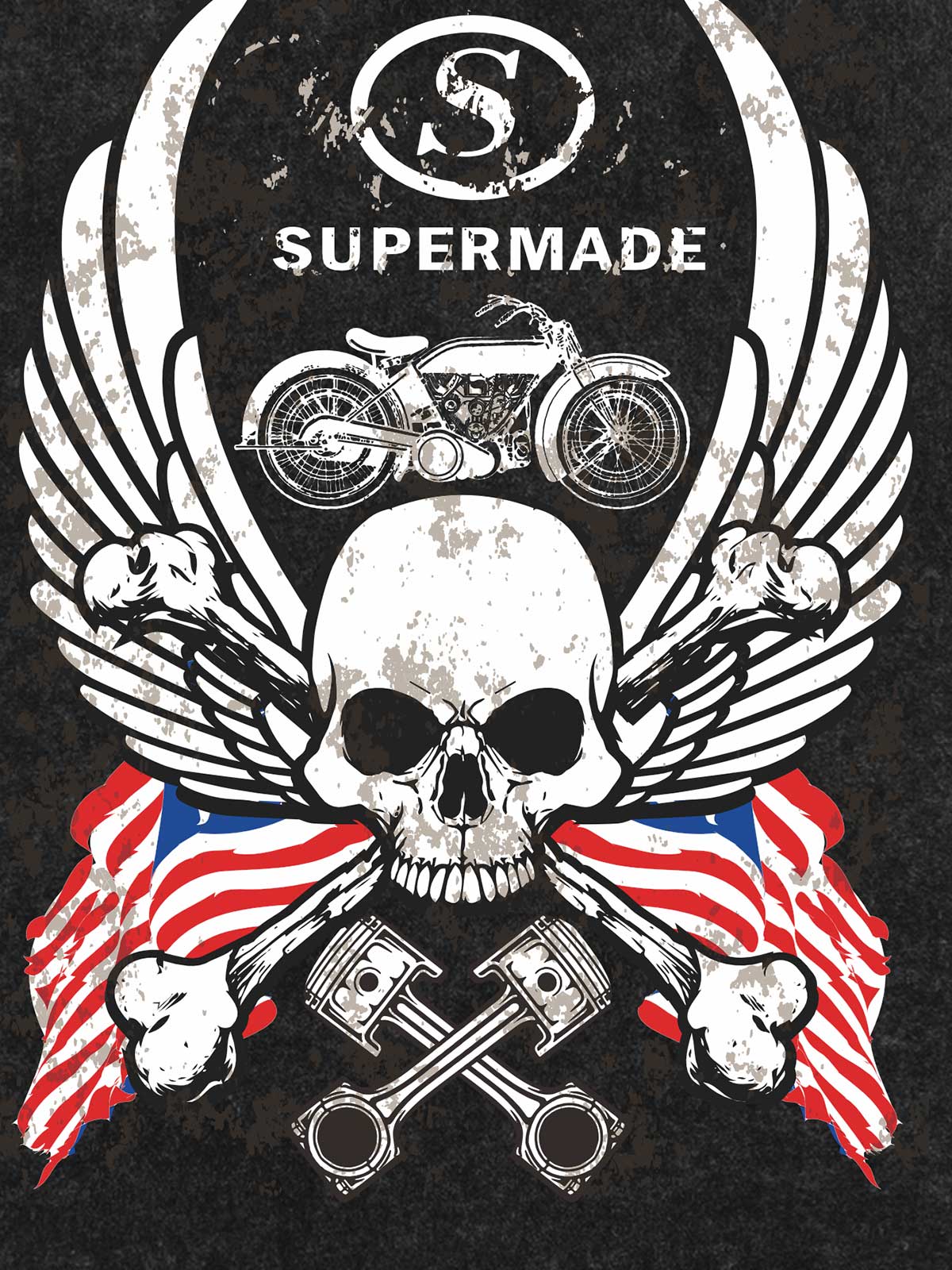 Orginal Skull Flag Independence Day T-shirt 