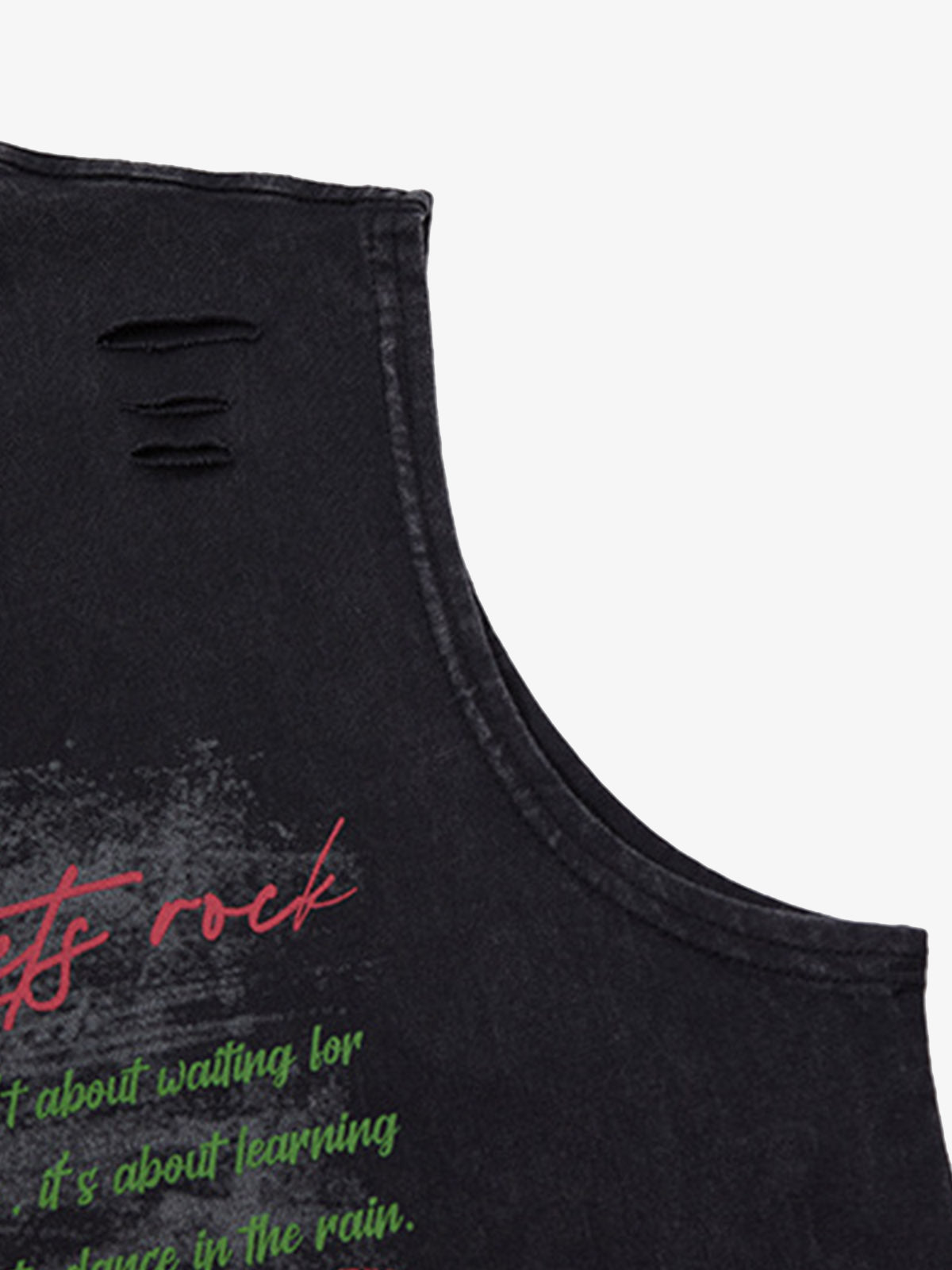 Distressed Graphic Butterfly Print Vest 