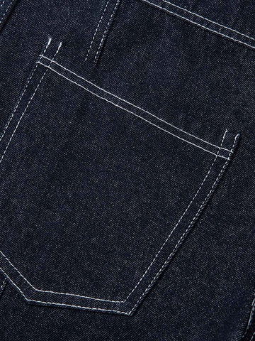 Deconstructed Contrast Stitching Barrel Jeans - 2326 