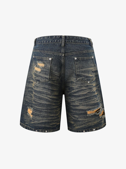 Distressed Washed Distressed Denim Set 