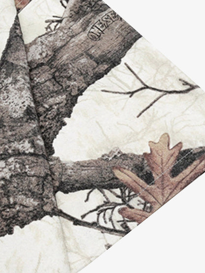 Thesupermade Retro Branches & Fallen Leaves Print Workwear Set 