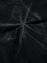 Denim Heavy Washed Distressed Pleated Baggy Jeans - 2282 