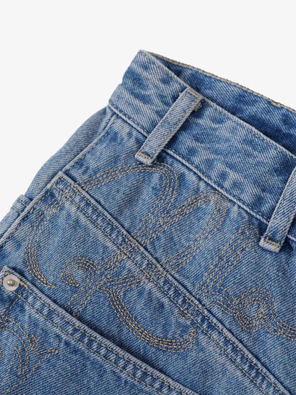 Washed Cleanfit  Barrel Jeans 