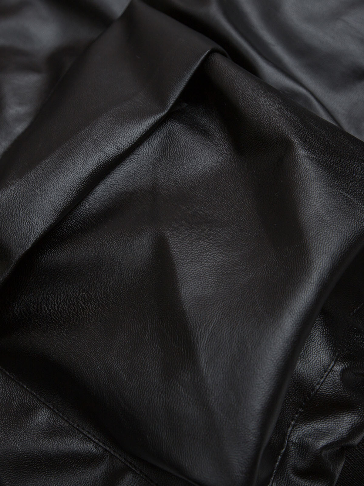 Deconstructed Multi Pocket Fur Hooded PU Leather Jacket 