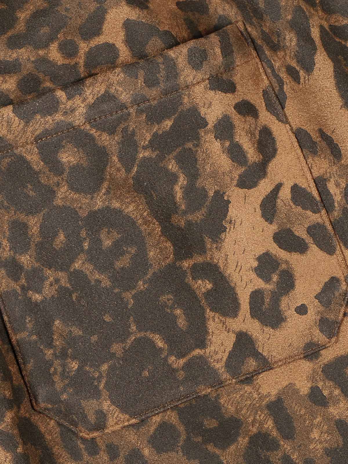 French Terry Cheetah Print Suede Tracksuit - 2277 