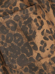 French Terry Cheetah Print Suede Tracksuit - 2277 