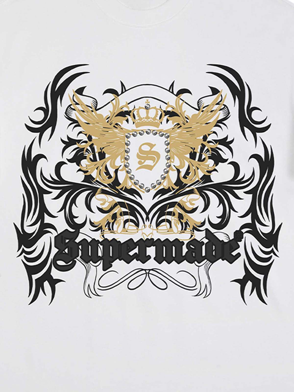 Crown Print Studded Short Sleeve T-shirt 