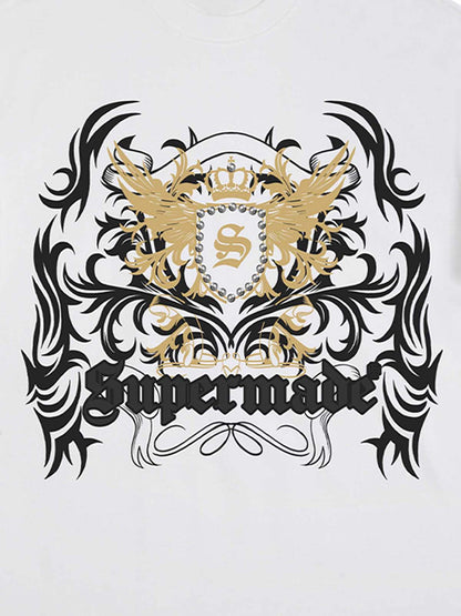 Crown Print Studded Short Sleeve T-shirt 
