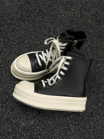 Rubber Sole High-Top Side Zipper Platform Sneakers - 2273 