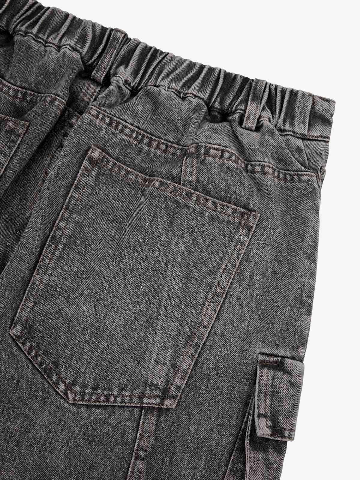 Thesupermade Street Stitching Multi-Pocket Workwear Washed Jeans - 2209 