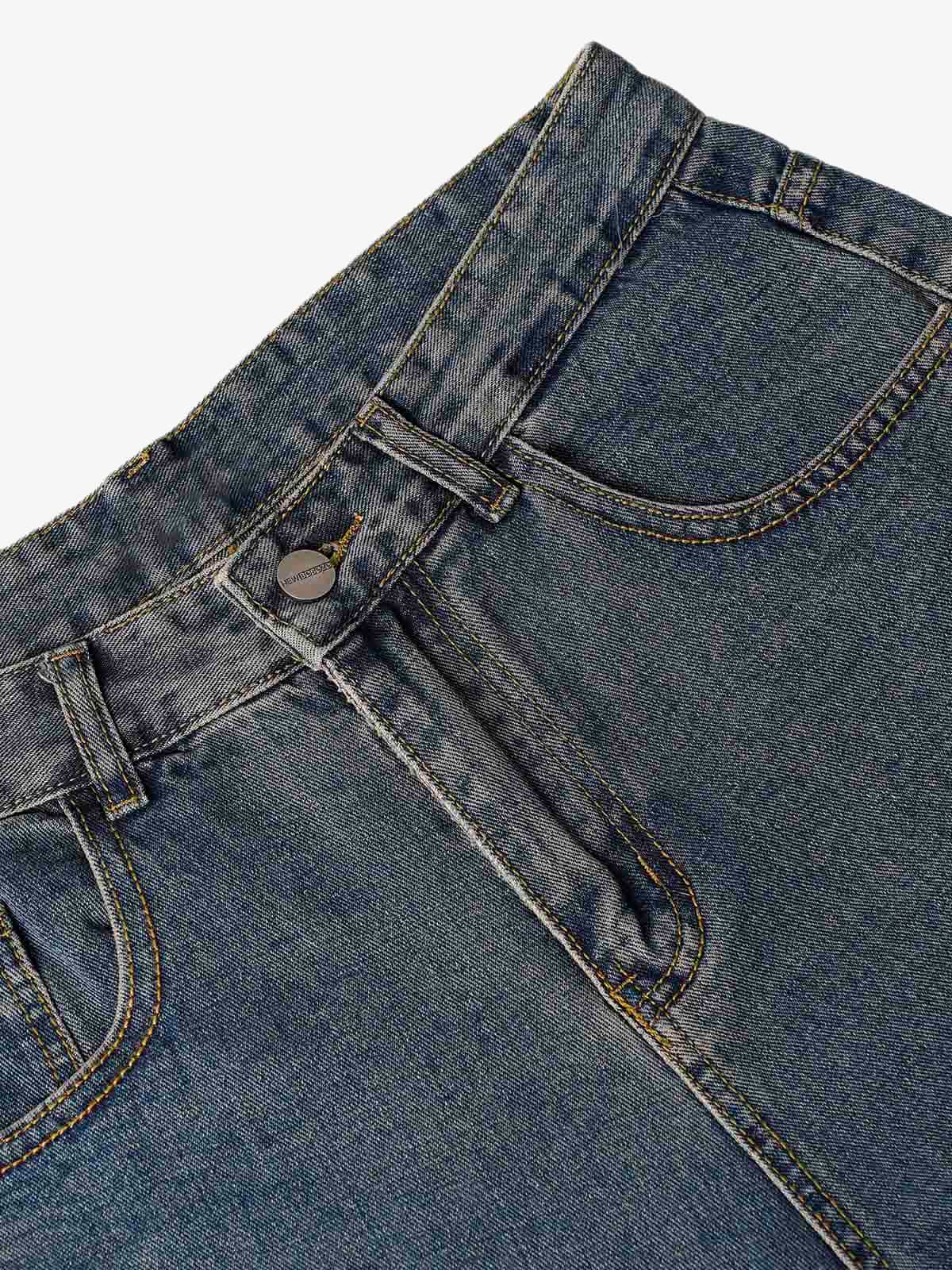 Thesupermade Washed Distressed Baggy Jeans - 2233 