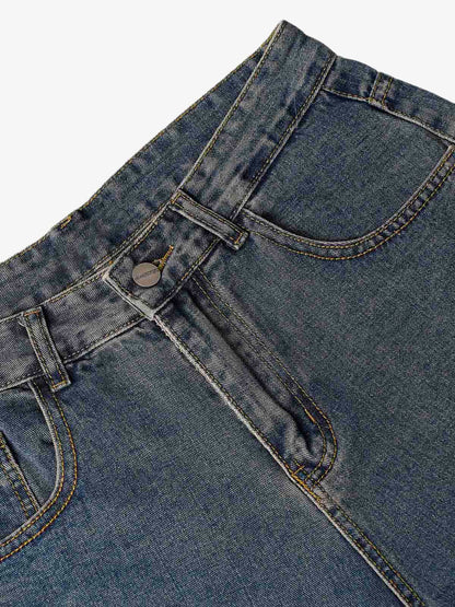 Thesupermade Washed Distressed Baggy Jeans - 2233 