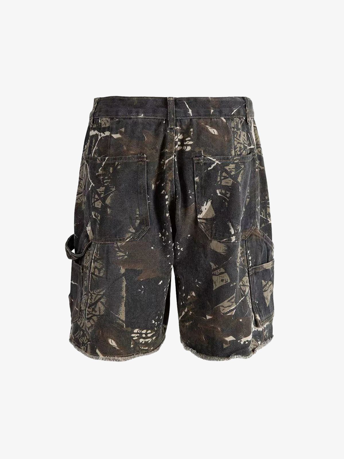 Thesupermade Retro Distressed Camouflage Workwear Hip-Hop Shorts 