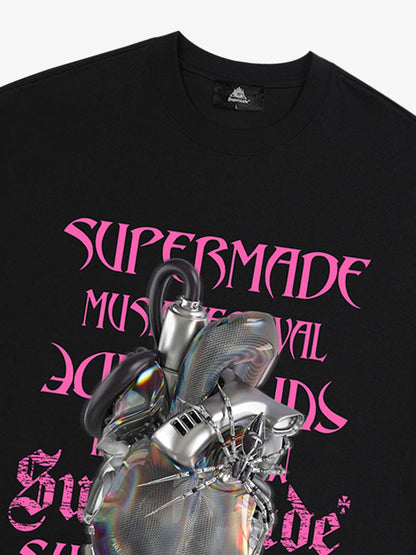 Cyberpunk Heart Graphic T-Shirt 