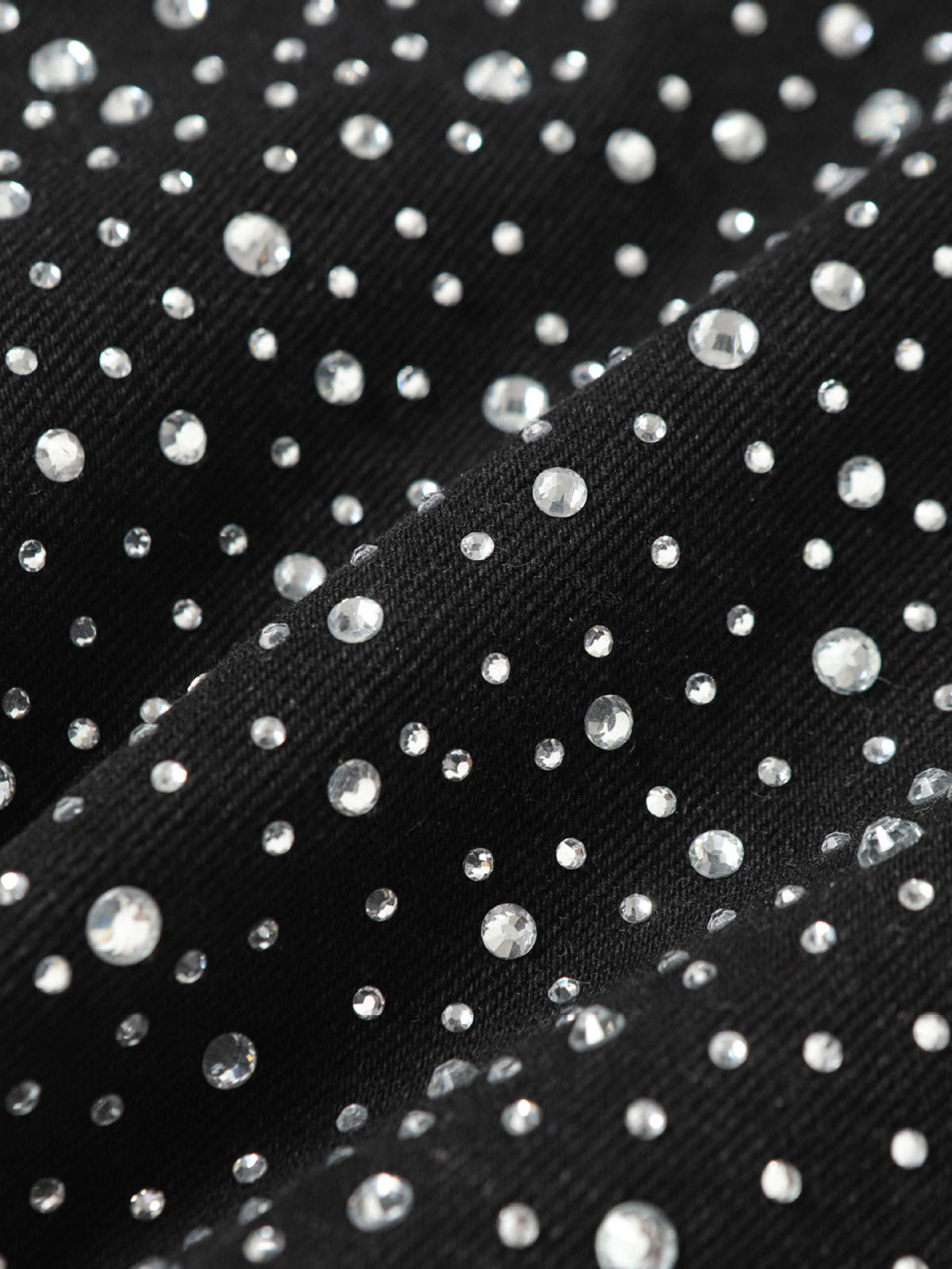 Retro Washed Rhinestone Raw Edge Denim Shorts - 2419 