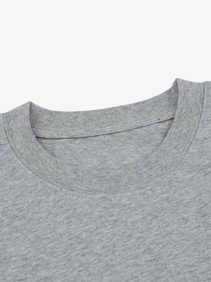 Retro Contrast Color Stitching Embroidered Letter T-shirt 