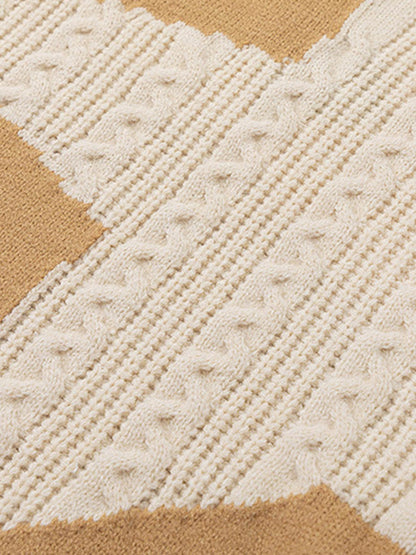Thesupermade Star Contrast Knit Sweater 