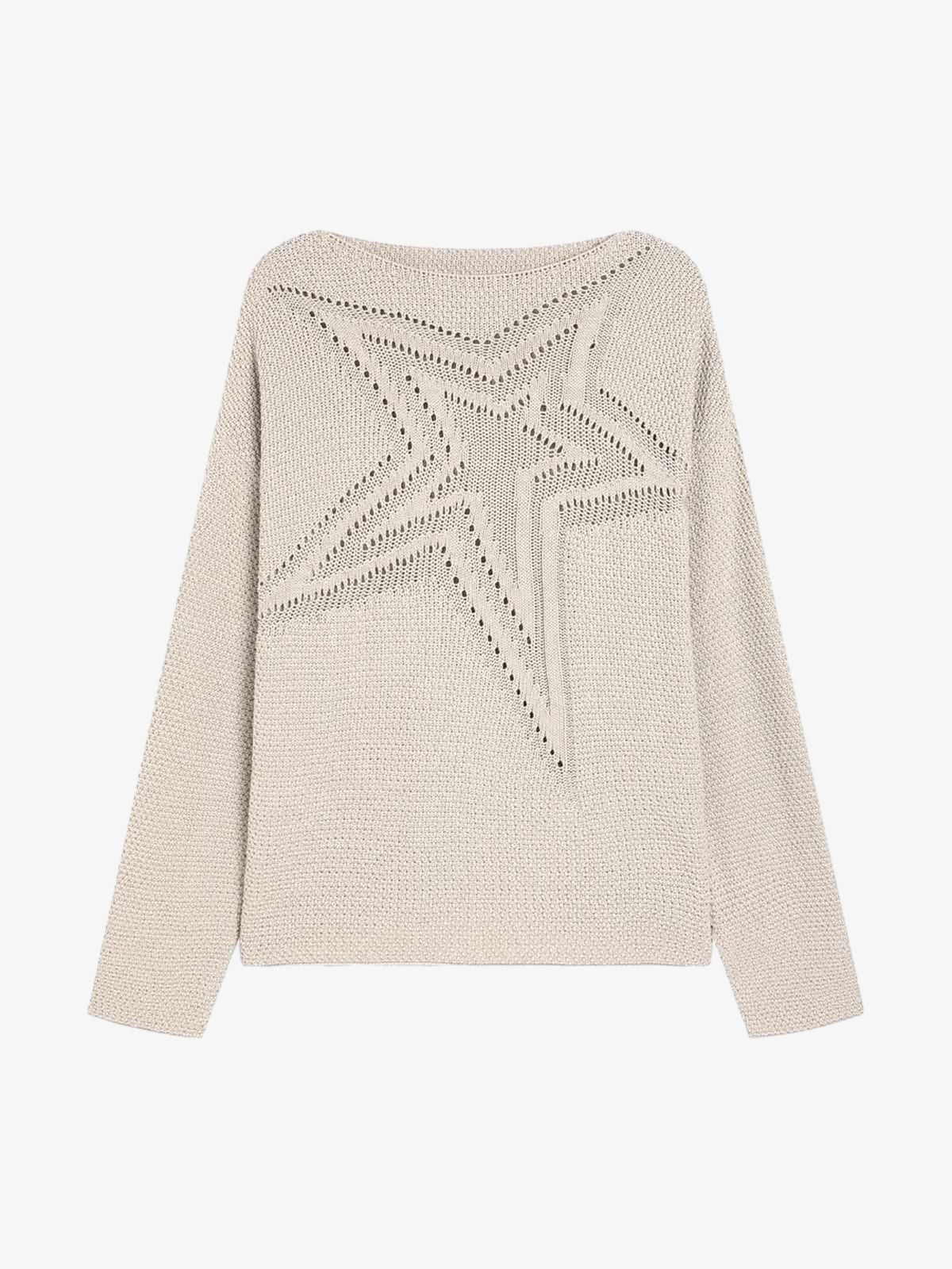 Thesupermade Star Cutout Boatneck Sweater 
