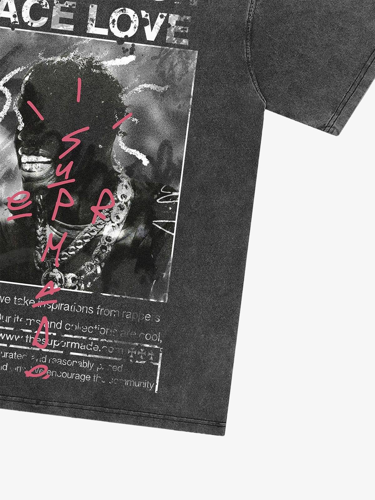 Thesupermade Gangsta Rapper Oversize Graphic T-shirt  - 1990 