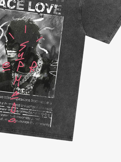 Thesupermade Gangsta Rapper Oversize Graphic T-shirt  - 1990 