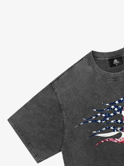 Original Patriotic Flame Graphic T-Shirt 