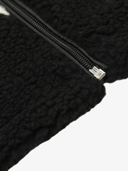 Thesupermade Jacquard Stand Collar Sherpa  Jacket 