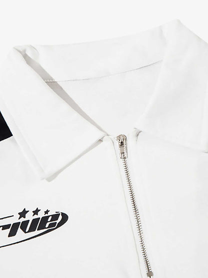 Thesupermade High Street Racing Long Sleeve Polo Shirt- 1980 
