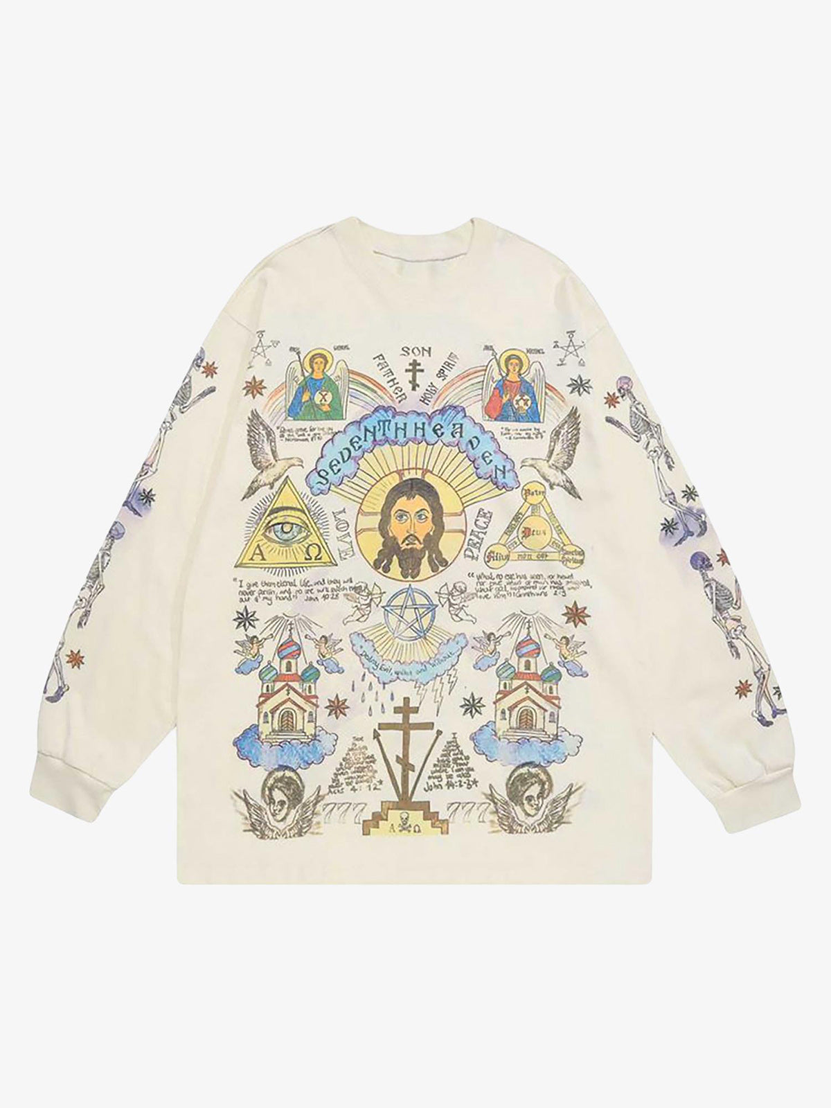 Thesupermade American High Street Graffiti Long Sleeve T Shirt