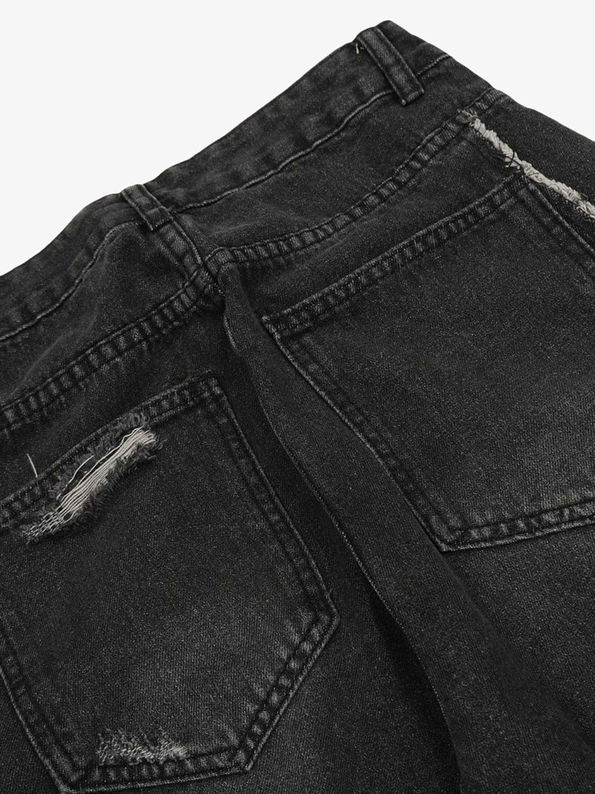 Thesupermade Washed Multi-pocket Work Cargo Jeans - 1830 