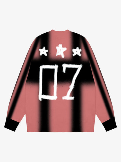 Thesupermade Color Contrast Print Long Sleeve Jersey T-shirt - 2307 