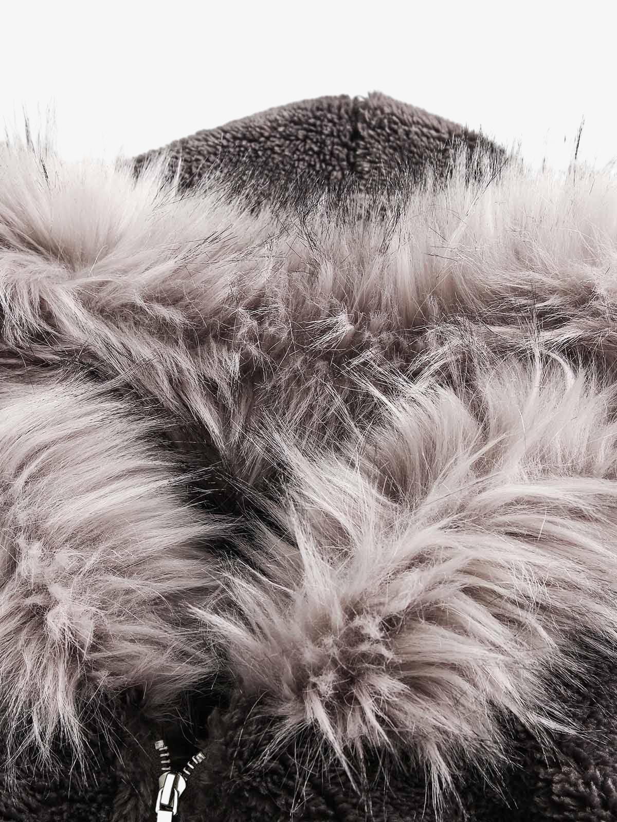 Thesupermade Fur Hooded Quilted Sherpa Jacket - 2304 